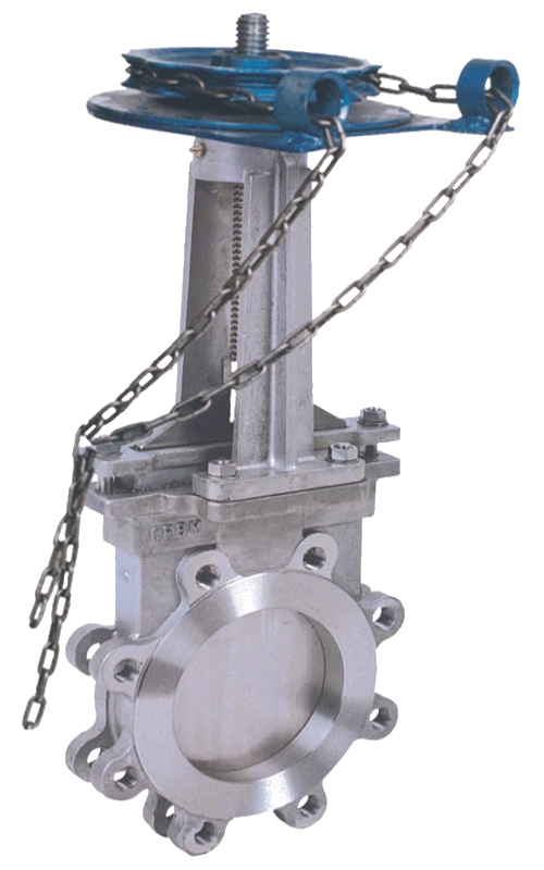Vannes à guillotine à couteau à pignon en acier inoxydable