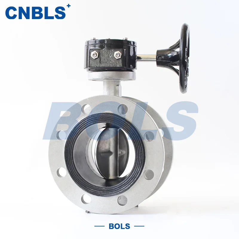 Vannes papillon à engrenage à vis sans fin en acier inoxydable de type plaquette à étanchéité dure